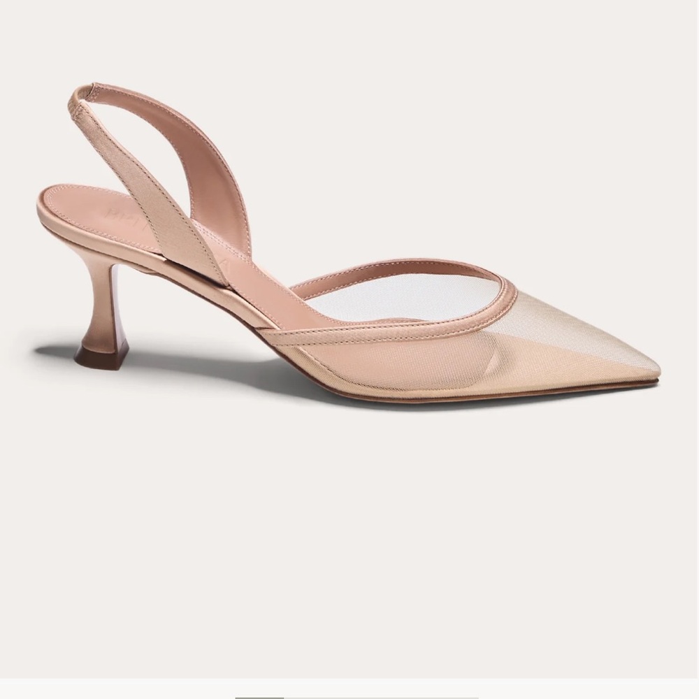 Britt Netta Esme 60 Satin Trimmed Mesh Slingback Pump